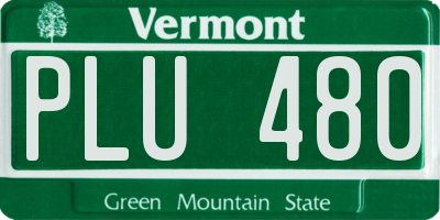 VT license plate PLU480