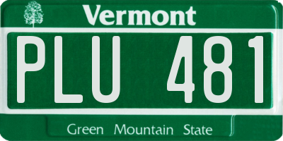 VT license plate PLU481