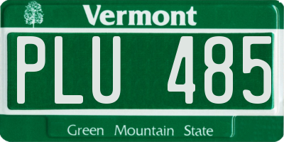 VT license plate PLU485
