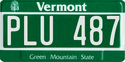 VT license plate PLU487