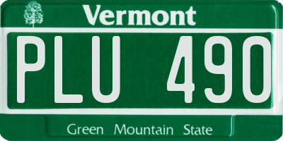 VT license plate PLU490