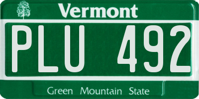 VT license plate PLU492