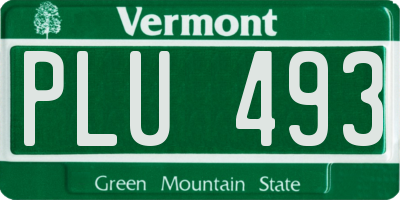 VT license plate PLU493