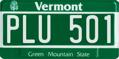 VT license plate PLU501