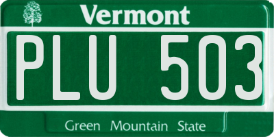VT license plate PLU503