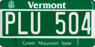 VT license plate PLU504
