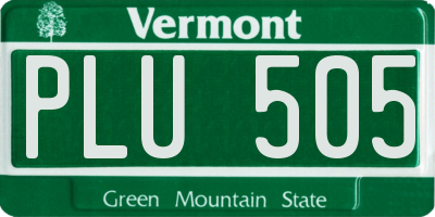 VT license plate PLU505
