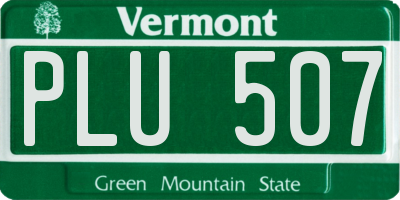 VT license plate PLU507