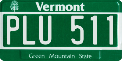 VT license plate PLU511