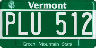 VT license plate PLU512