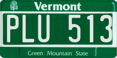 VT license plate PLU513