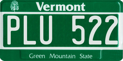 VT license plate PLU522