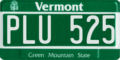 VT license plate PLU525