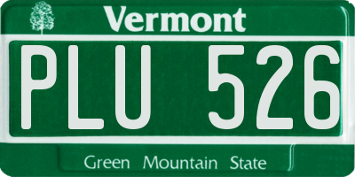 VT license plate PLU526