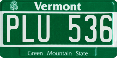 VT license plate PLU536