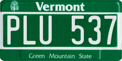 VT license plate PLU537