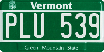 VT license plate PLU539