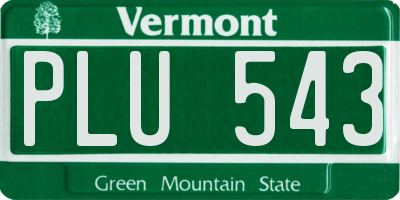 VT license plate PLU543
