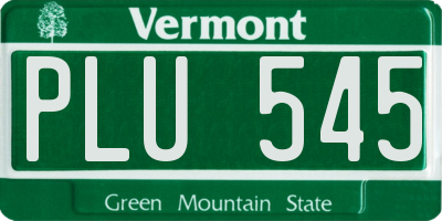 VT license plate PLU545