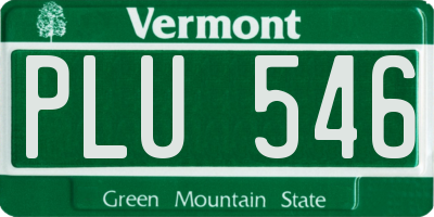 VT license plate PLU546