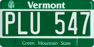 VT license plate PLU547