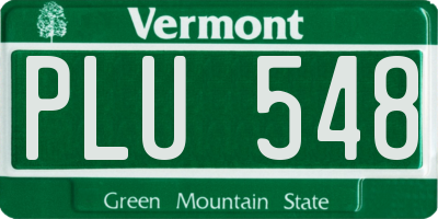 VT license plate PLU548