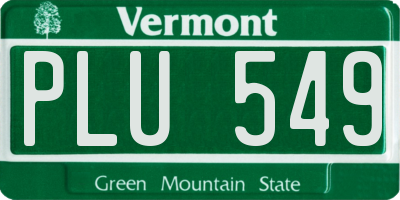 VT license plate PLU549
