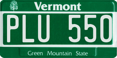 VT license plate PLU550