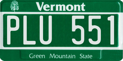 VT license plate PLU551
