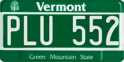 VT license plate PLU552