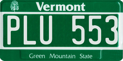 VT license plate PLU553