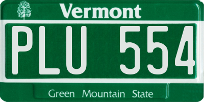 VT license plate PLU554
