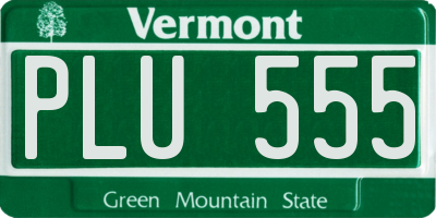 VT license plate PLU555