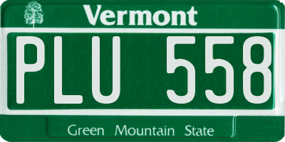 VT license plate PLU558