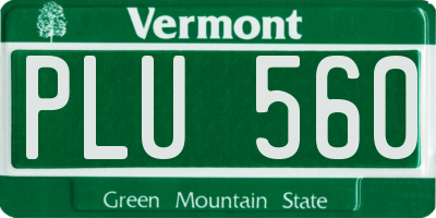 VT license plate PLU560