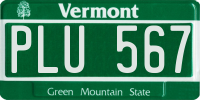 VT license plate PLU567