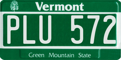 VT license plate PLU572