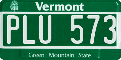 VT license plate PLU573