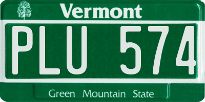 VT license plate PLU574