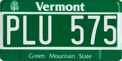 VT license plate PLU575