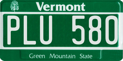 VT license plate PLU580