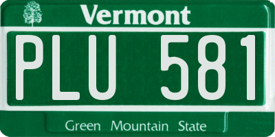 VT license plate PLU581