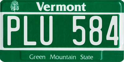 VT license plate PLU584