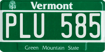 VT license plate PLU585