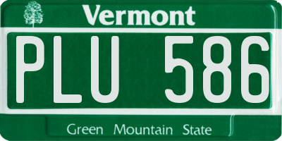 VT license plate PLU586