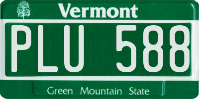 VT license plate PLU588