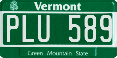 VT license plate PLU589