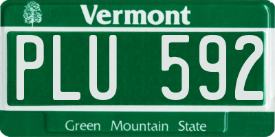 VT license plate PLU592