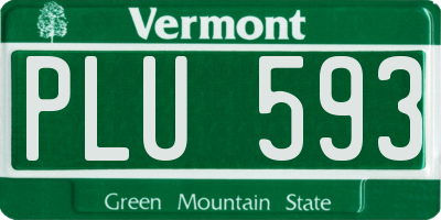 VT license plate PLU593