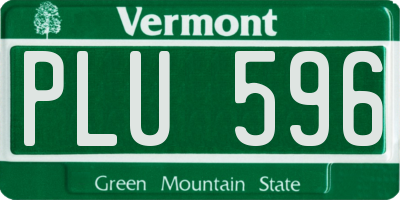 VT license plate PLU596